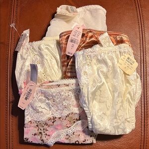 Victoria's Secret Lace and Satin Panties - White, Cream, Pink